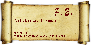 Palatinus Elemér névjegykártya