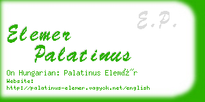 elemer palatinus business card